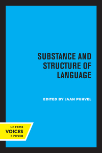 Imagen de portada: Substance and Structure of Language 1st edition 9780520316201