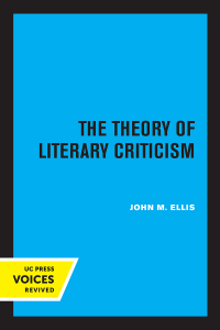 Cover image: The Theory of Literary Criticism 1st edition 9780520318878