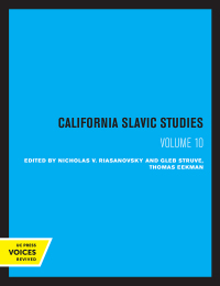 Cover image: California Slavic Studies, Volume X