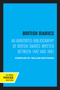 Imagen de portada: British Diaries 1st edition 9780520320703