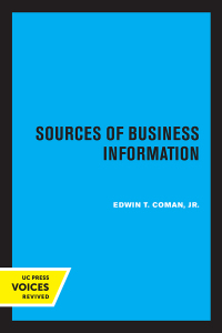 Cover image: Sources of Business Information 1st edition 9780520364103