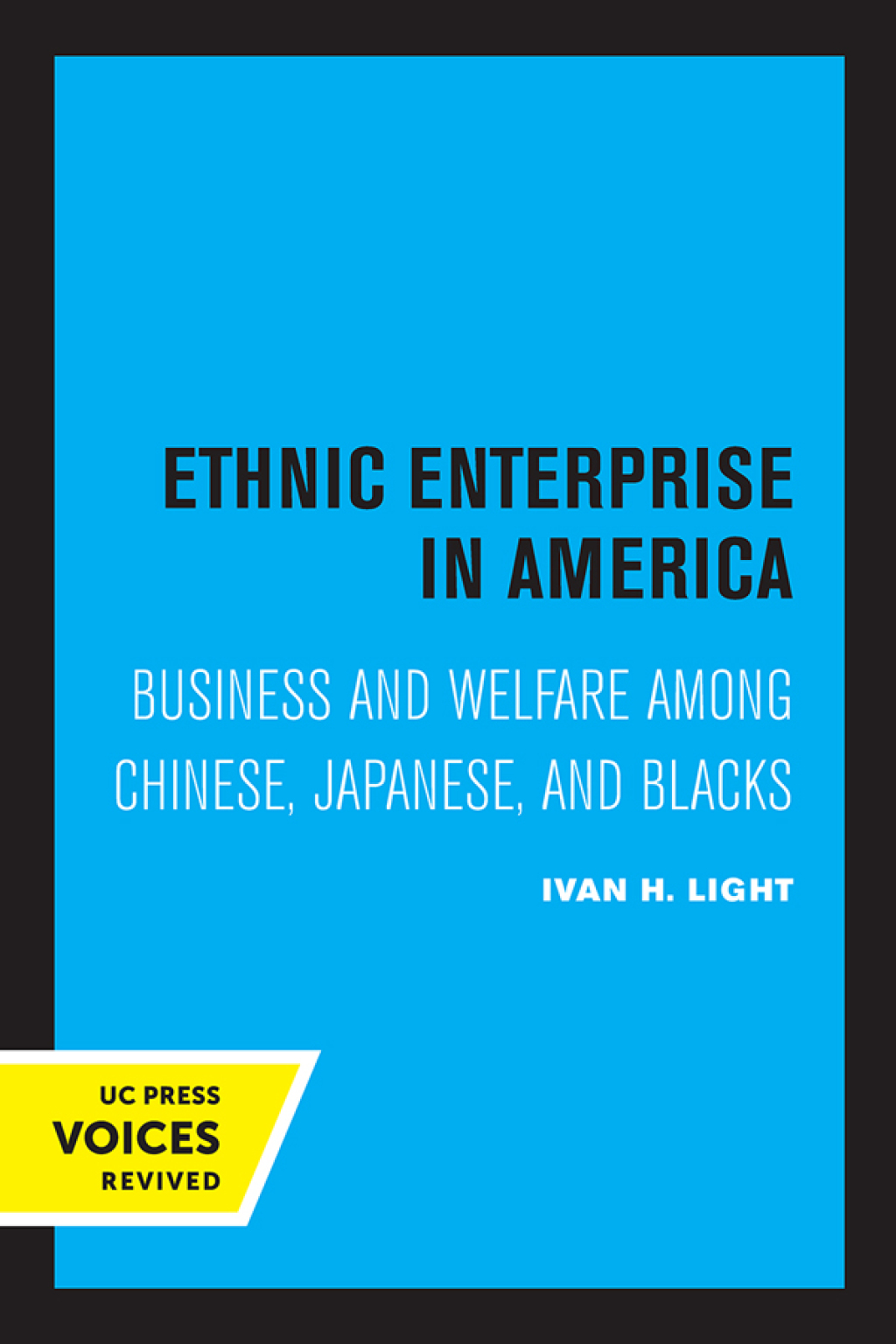 Ethnic Enterprise in America Business and Welfare among Chinese, Japanese, and Blacks 1st Edition