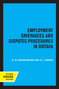 Titelbild: Employment Grievances and Disputes Procedures in Britain 1st edition 9780520323162