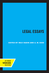 Cover image: Legal Essays 1st edition 9780520365599