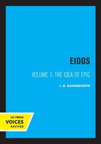 Cover image: The Idea of Epic 1st edition 9780520368590