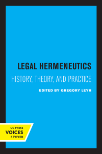 Cover image: Legal Hermeneutics 1st edition 9780520368996