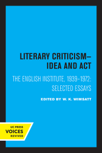 Cover image: Literary Criticism 1st edition 9780520329430