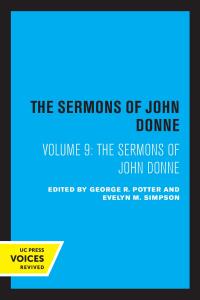 Cover image: The Sermons of John Donne, Volume IX 1st edition 9780520332379
