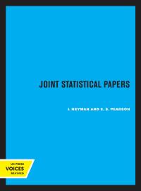 表紙画像: Joint Statistical Papers 1st edition