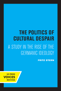 Cover image: The Politics of Cultural Despair 1st edition 9780520026261