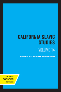 Cover image: California Slavic Studies, Volume XIV 1st edition 9780520070257