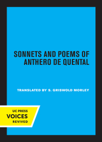 Cover image: Sonnets and Poems of Anthero de Quental 1st edition