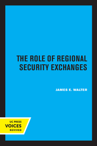 Cover image: The Role of Regional Security Exchanges 1st edition 9780520348950