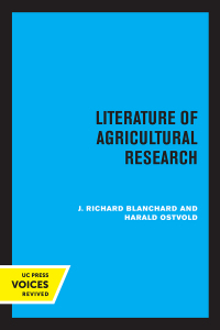 Imagen de portada: Literature of Agricultural Research 1st edition 9780520374836