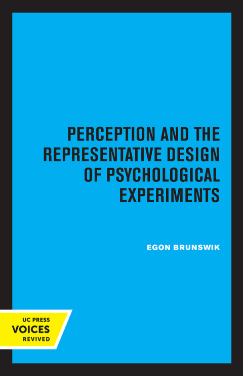 Perception and the Representative Design of Psychological Experiments, 1st Edition - FULL INSTANT DOWNLOAD | PDF DOCX EPUB