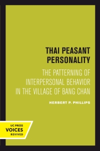 Cover image: Thai Peasant Personality 1st edition 9780520415386