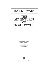 Imagen de portada: The Adventures of Tom Sawyer 3rd edition 9780520343634