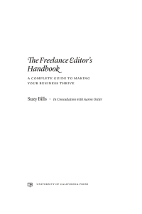 صورة الغلاف: The Freelance Editor's Handbook 1st edition 9780520381339