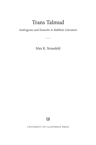 Cover image: Trans Talmud 1st edition 9780520397392