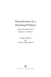 Imagen de portada: Homelessness Is a Housing Problem 1st edition 9780520383784