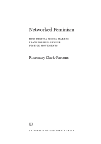 Imagen de portada: Networked Feminism 1st edition 9780520383838