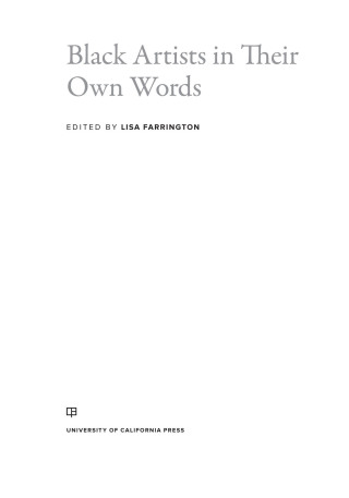 Cover image: Black Artists in Their Own Words 1st edition 9780520384118