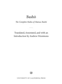 Cover image: Basho 1st edition 9780520385580