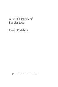 表紙画像: A Brief History of Fascist Lies 1st edition 9780520389779