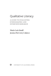 Imagen de portada: Qualitative Literacy 1st edition 9780520390652