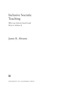 表紙画像: Inclusive Socratic Teaching 1st edition 9780520390720