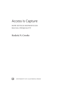 Cover image: Access Is Capture 1st edition 9780520393271