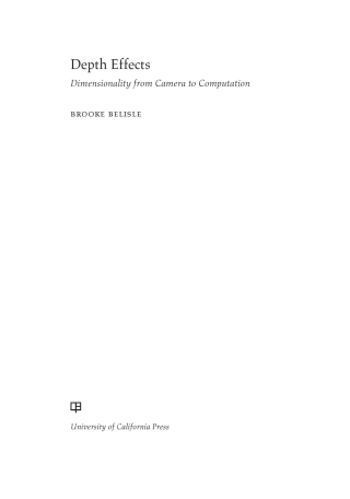 صورة الغلاف: Depth Effects 1st edition 9780520393868