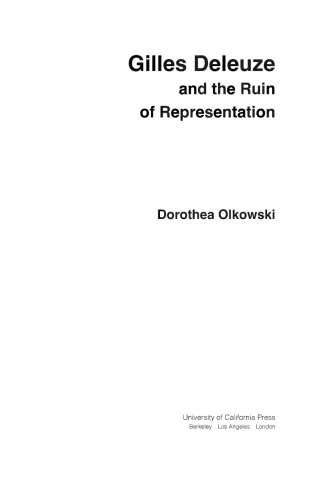 Cover image: Gilles Deleuze and the Ruin of Representation 1st edition 9780520216938