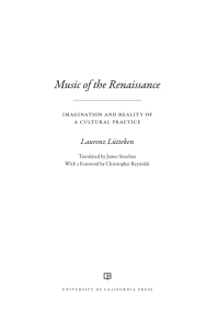 Cover image: Music of the Renaissance 1st edition 9780520297906