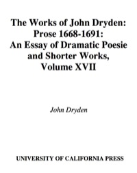Cover image: The Works of John Dryden, Volume XVII 1st edition 9780520018143