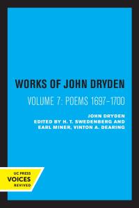 Titelbild: The Works of John Dryden, Volume VII 1st edition 9780520021235