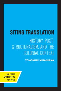 Cover image: Siting Translation 1st edition 9780520074514