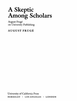Cover image: A Skeptic Among Scholars 1st edition 9780520084261