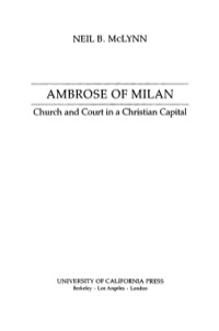 Cover image: Ambrose of Milan 1st edition 9780520283886