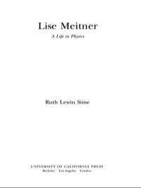 Imagen de portada: Lise Meitner 1st edition 9780520089068