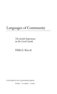 Cover image: Languages of Community 1st edition 9780520214101