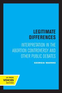 Cover image: Legitimate Differences 1st edition 9780520216334