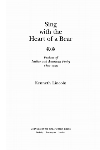 Cover image: Sing with the Heart of a Bear 1st edition 9780520218895