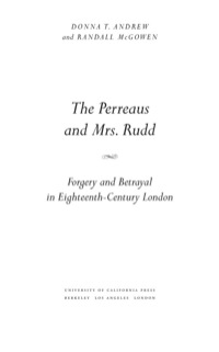 Cover image: The Perreaus and Mrs. Rudd 1st edition 9780520220621
