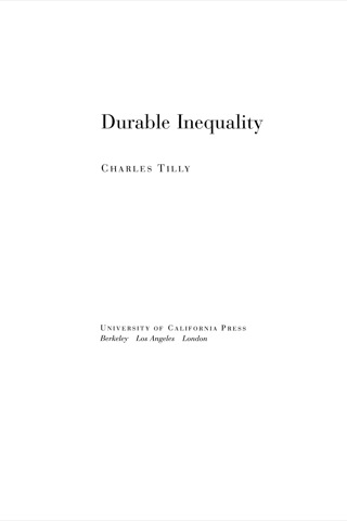 Cover image: Durable Inequality 1st edition 9780520211711