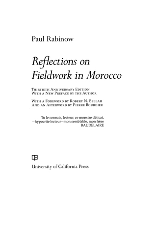 Cover image: Reflections on Fieldwork in Morocco 2nd edition 9780520251779
