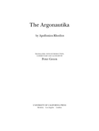 Omslagafbeelding: The Argonautika 1st edition 9780520253933