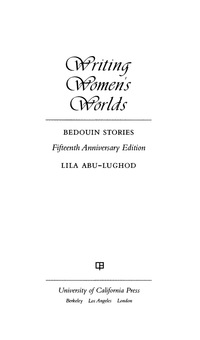 Omslagafbeelding: Writing Women's Worlds 1st edition 9780520256514