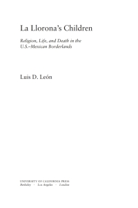 Cover image: La Llorona's Children 1st edition 9780520223516
