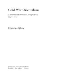 Cover image: Cold War Orientalism 1st edition 9780520224698